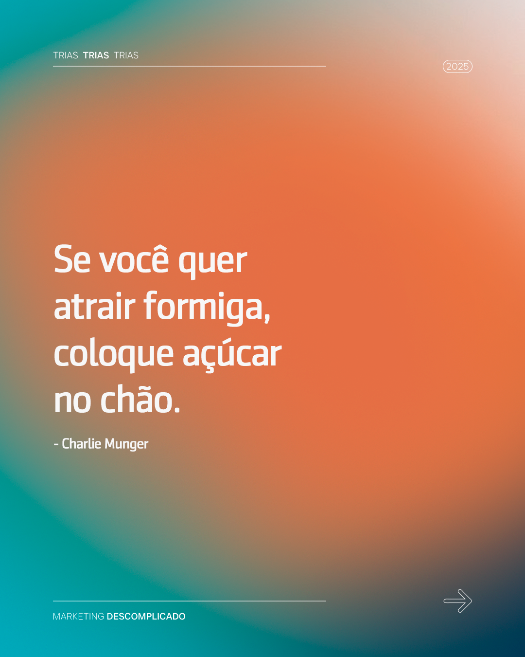 Post da TRIAS no Instagram sobre marketing digital